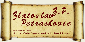 Zlatoslav Petrašković vizit kartica